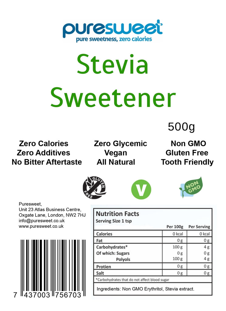 Puresweet® Stevia Sweetener 500g 1:1 Ratio.